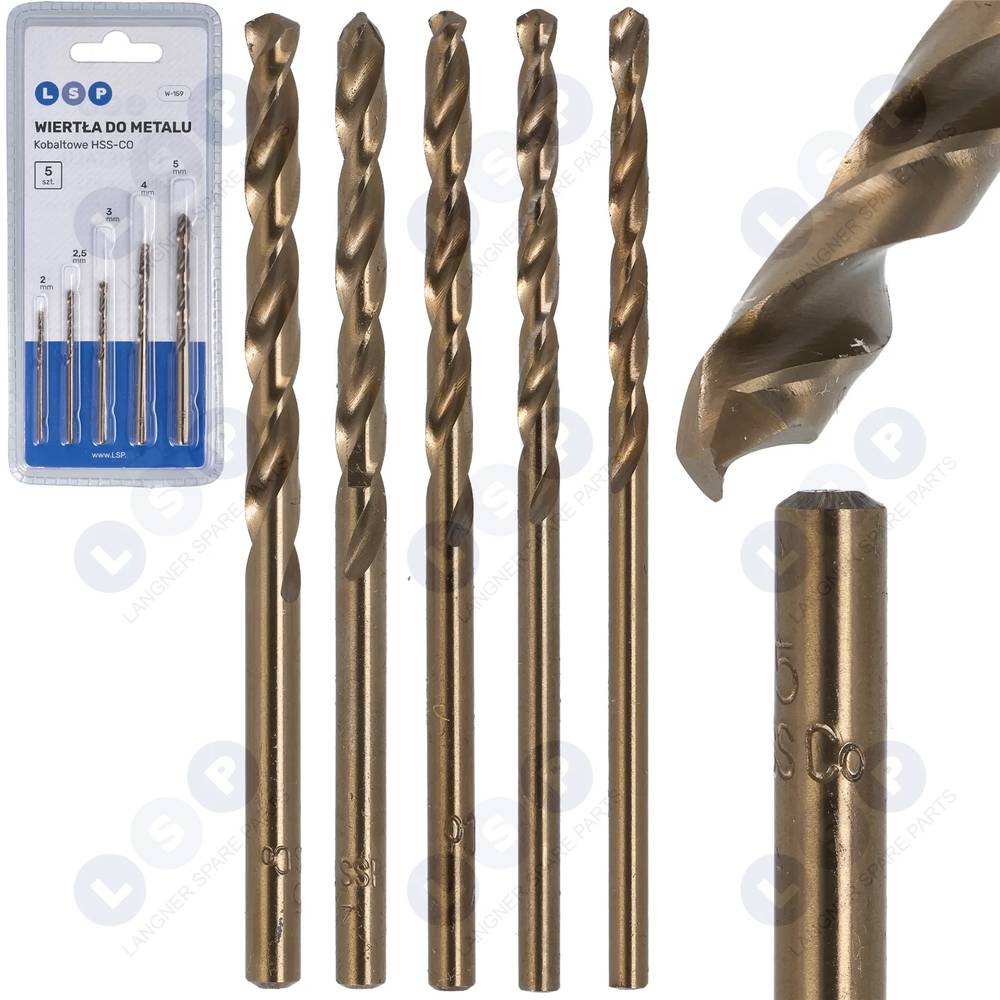 Vrták do ocele kov Súprava vrtákov HSS 2 - 5 MM 5 ks